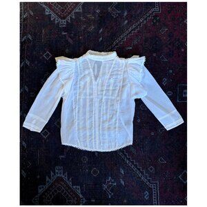 Isabel Marant Étoile "Anny" Embroidered Cotton-Voile Blouse | FR 36 / US 4 White